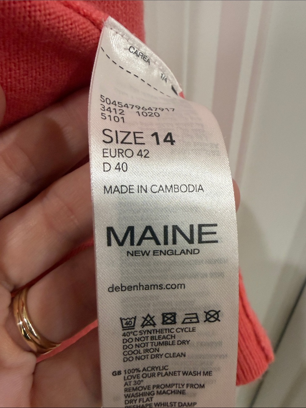 EUC Open-Front Coral Cardigan Sweater Maine New England - Picture 3 of 5